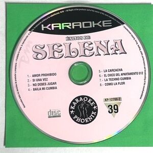 Selena Karaoke CD+G Phoenix Exitos de Selena Vol. 39 - Disc Only